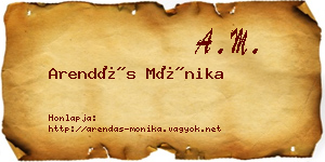 Arendás Mónika névjegykártya
